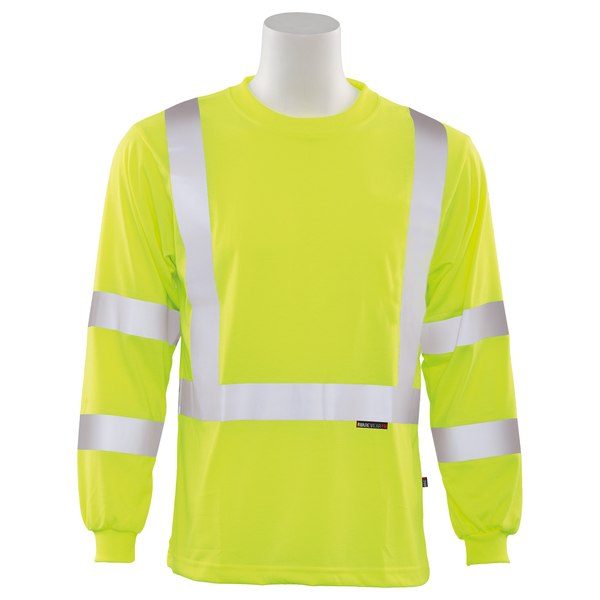 Erb Safety 9502IFR Flame Resistant Long Sleeve T-Shirt, Lime, 2X 61123